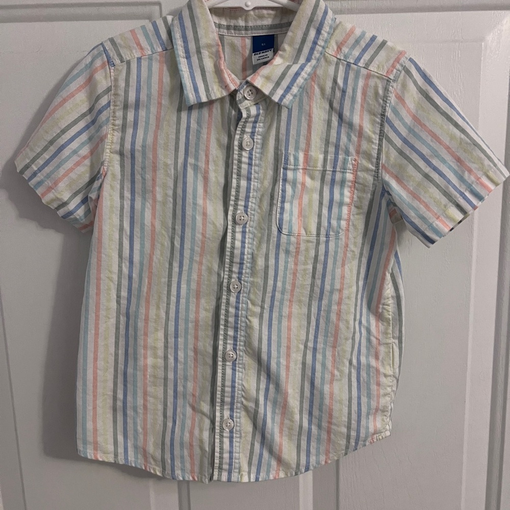 Old Navy Multicolor Striped Button Down Shirt